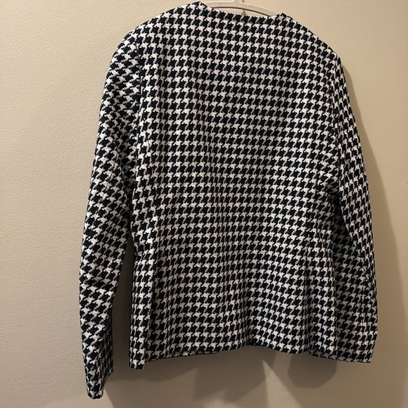 Talbots Navy and White Houndstooth open Jacket - blazer - size 6 -like new - Picture 7 of 7